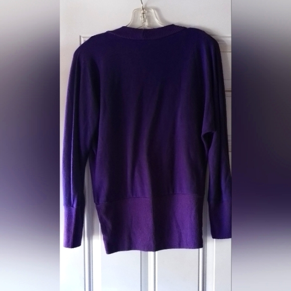 Purple sweater with built-in spaghetti strap cami - Picture 2 of 3